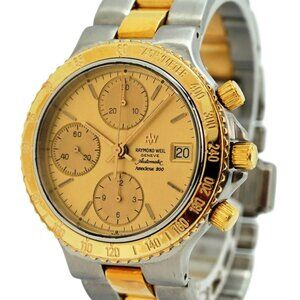 Raymond Weil 38mm Amadeus 200 Automatic Chronograph Gold Dial Watch